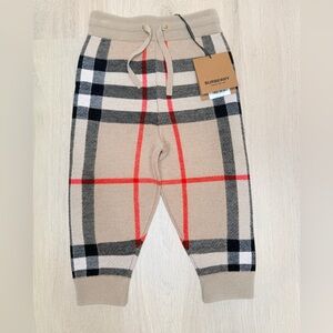 NWT ✨ BURBERRY ‘Gerard Vintage Check Knit Jogger Pants’ Unisex Wool/Cashmere 2T